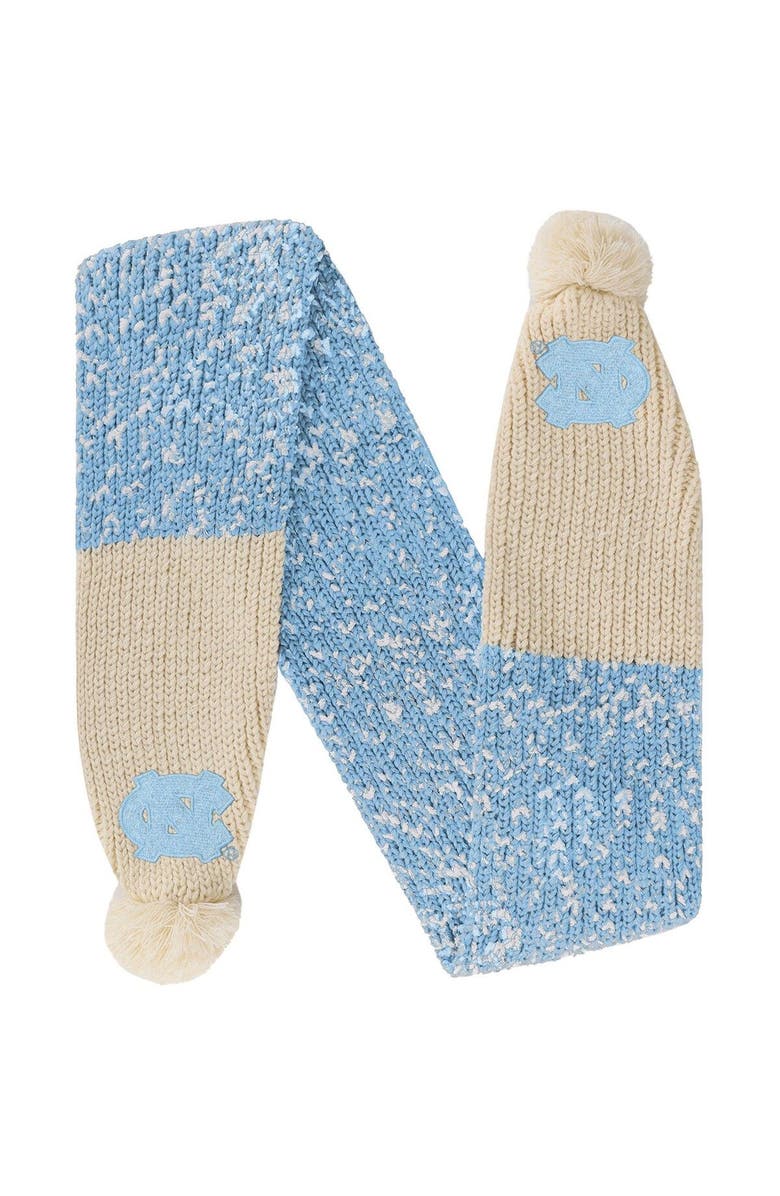 FOCO North Carolina Tar Heels Confetti Scarf with Pom, Main, color, 