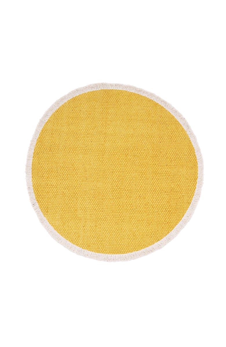 C&F Home Fringed Dandelion Round Placemats Set of 6, 15", Alternate, color, Yellow