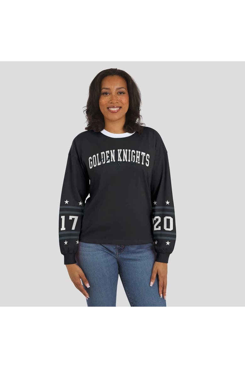 Women's WEAR by Erin Andrews Black Vegas Golden Knights Long-Sleeve Sport T-Shirt, Alternate, color, Black