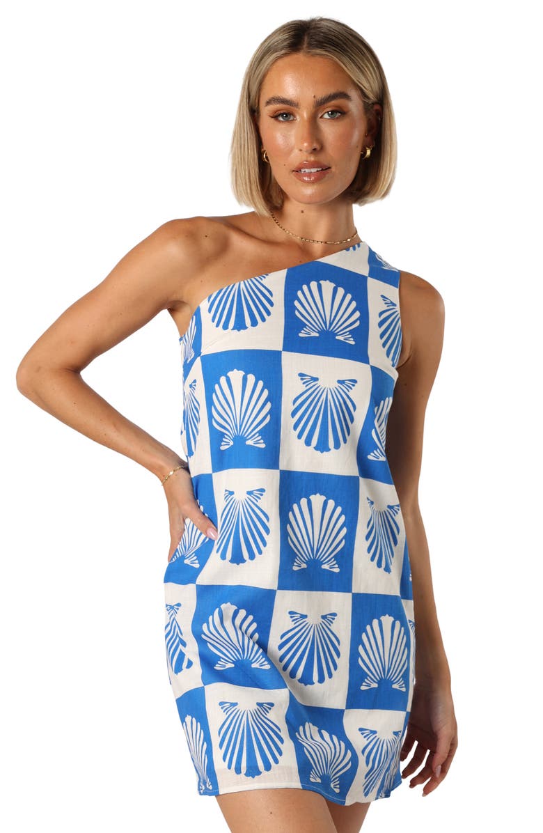 Petal & Pup Matteo One-Shoulder Cotton Minidress, Alternate, color,