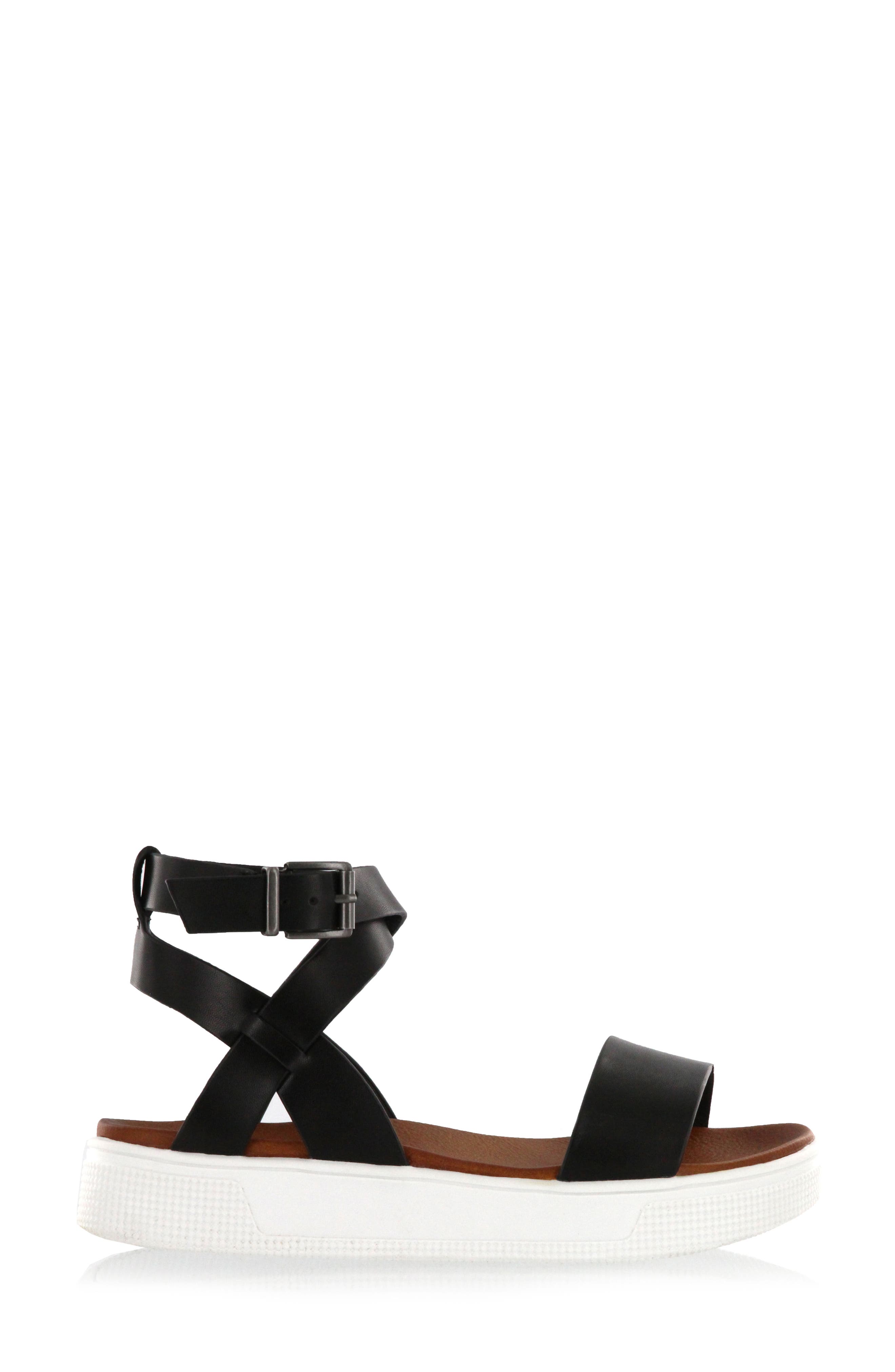 Calla Platform Sandal, Alternate, color, BLACK FAUX LEATHER