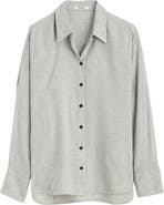 Madewell Heathered Flannel Dolman Sleeve Button-Up Shirt