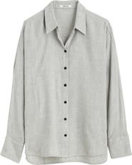 Madewell Heathered Flannel Dolman Sleeve Button-Up Shirt