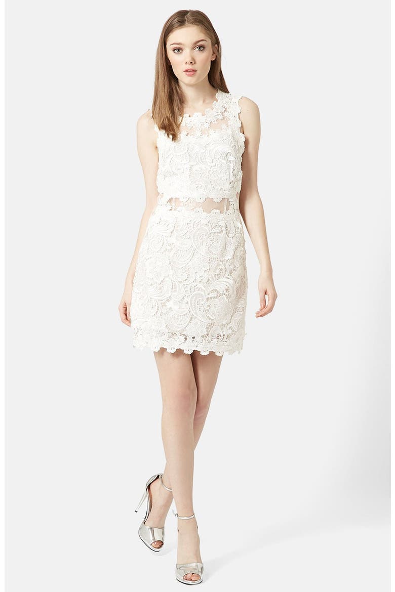 Scallop Lace Dress, Alternate, color, WHITE