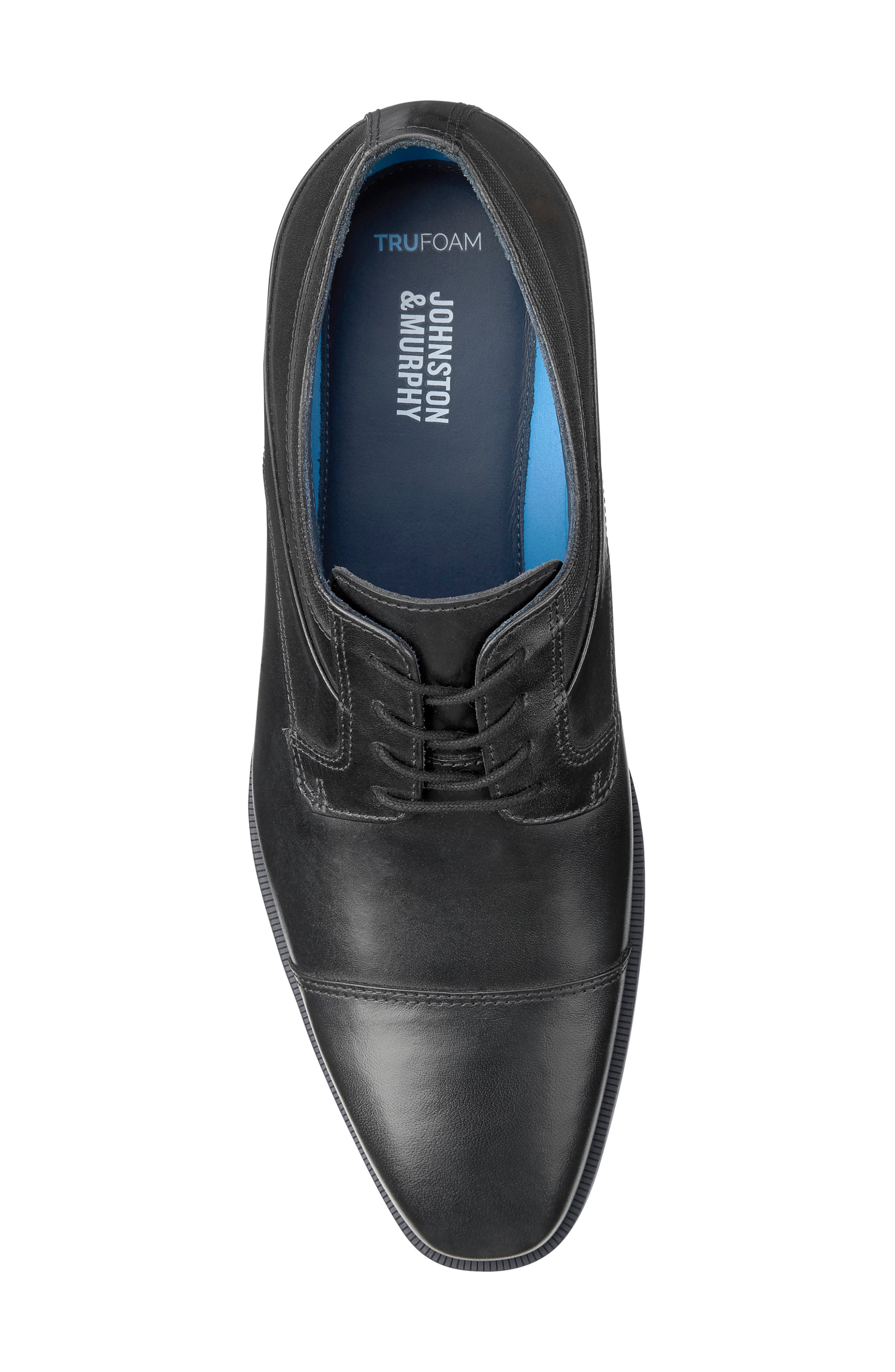 Johnston & Murphy Gibbons Cap Toe Derby, Alternate, color, Black Full Grain