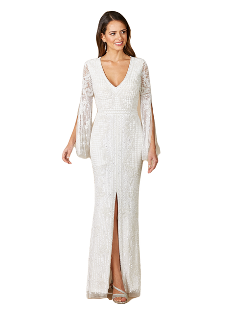 Fallon Long Sleeve Beaded Wedding Gown