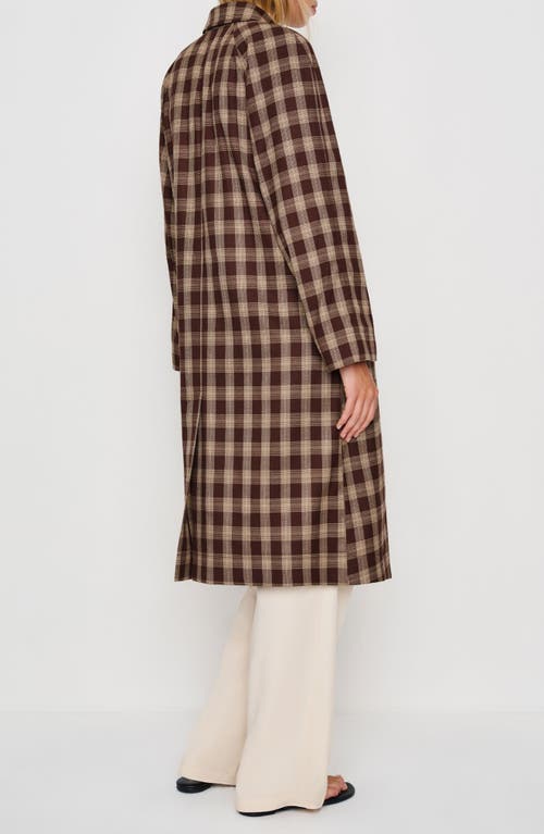 Reformation Beck Plaid Trench Coat In Brown