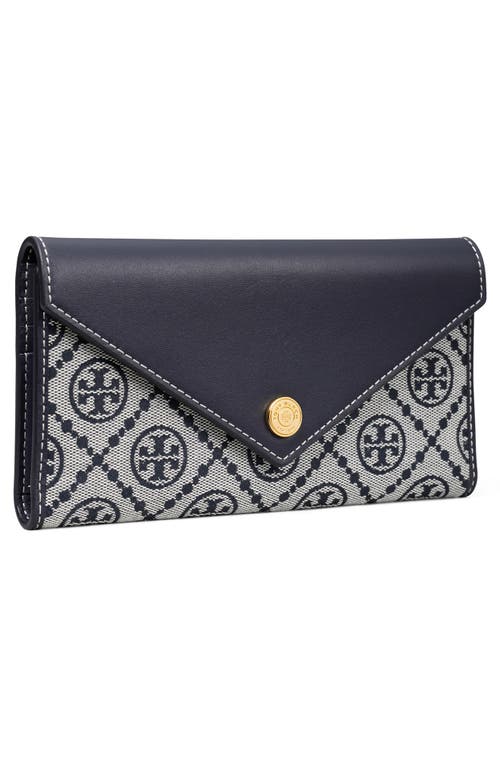 Tory Burch T Monogram Jacquard & Leather Trifold Envelope Wallet