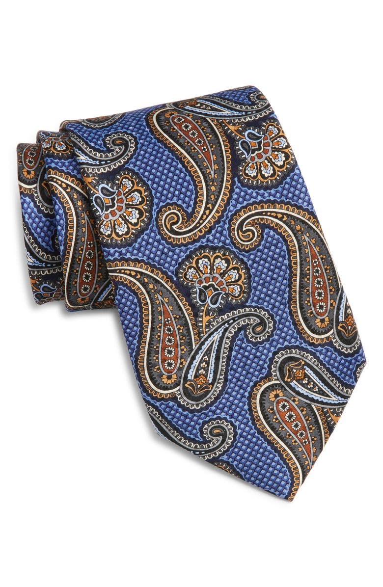 Nordstrom Paisley Silk Tie, Main, color, Blue