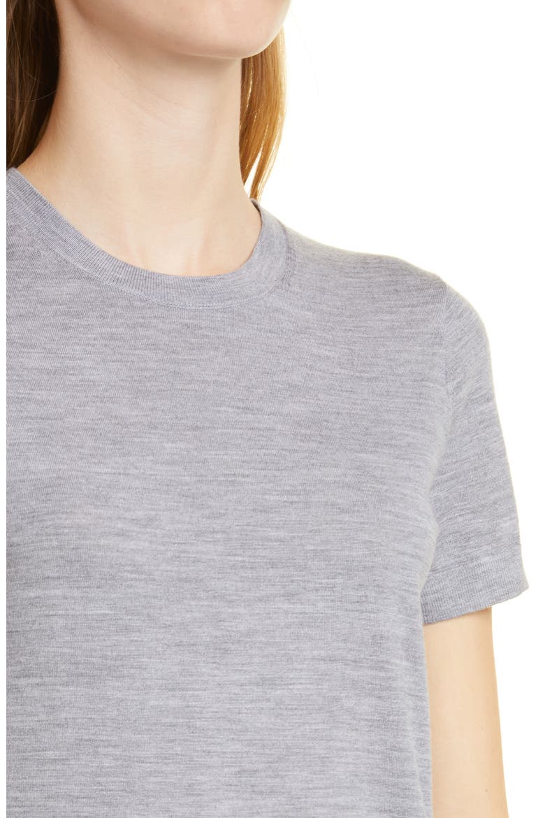 P Regal Short Sleeve Wool Blend Sweater, Alternate, color, COOL HEATHER GREY
