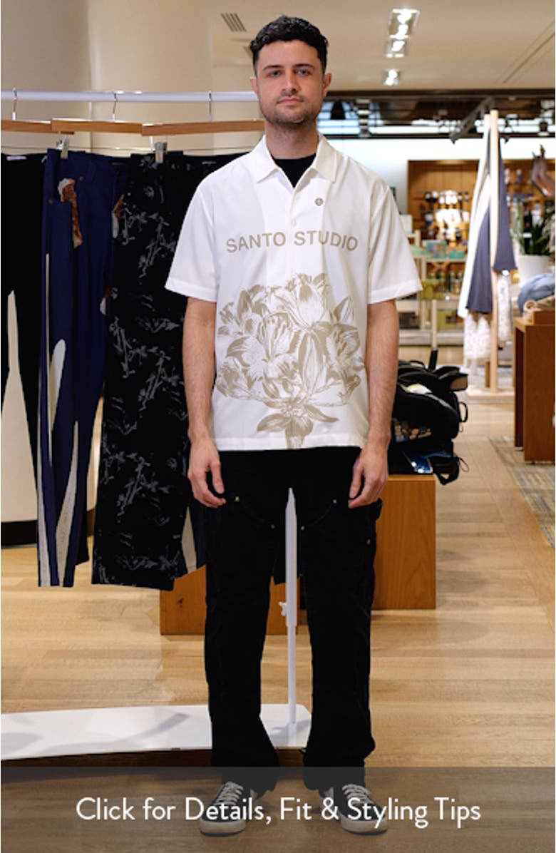 Jett Lawrence Edition - White Flower Button-Up Shirt, sales video thumbnail