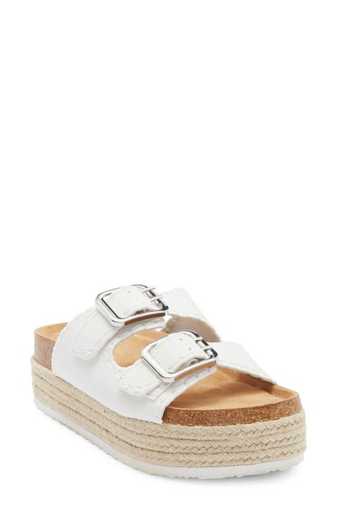 Traffic Double Buckle Espadrille Flatform Sandal