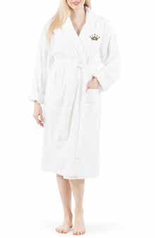 Linum Home Textiles Cheetah Crown Design Embroidered Terry Bathrobe