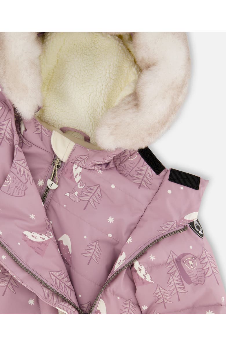 Deux par Deux Two-Piece Snug Snowsuit Bear, Alternate, color, Purple