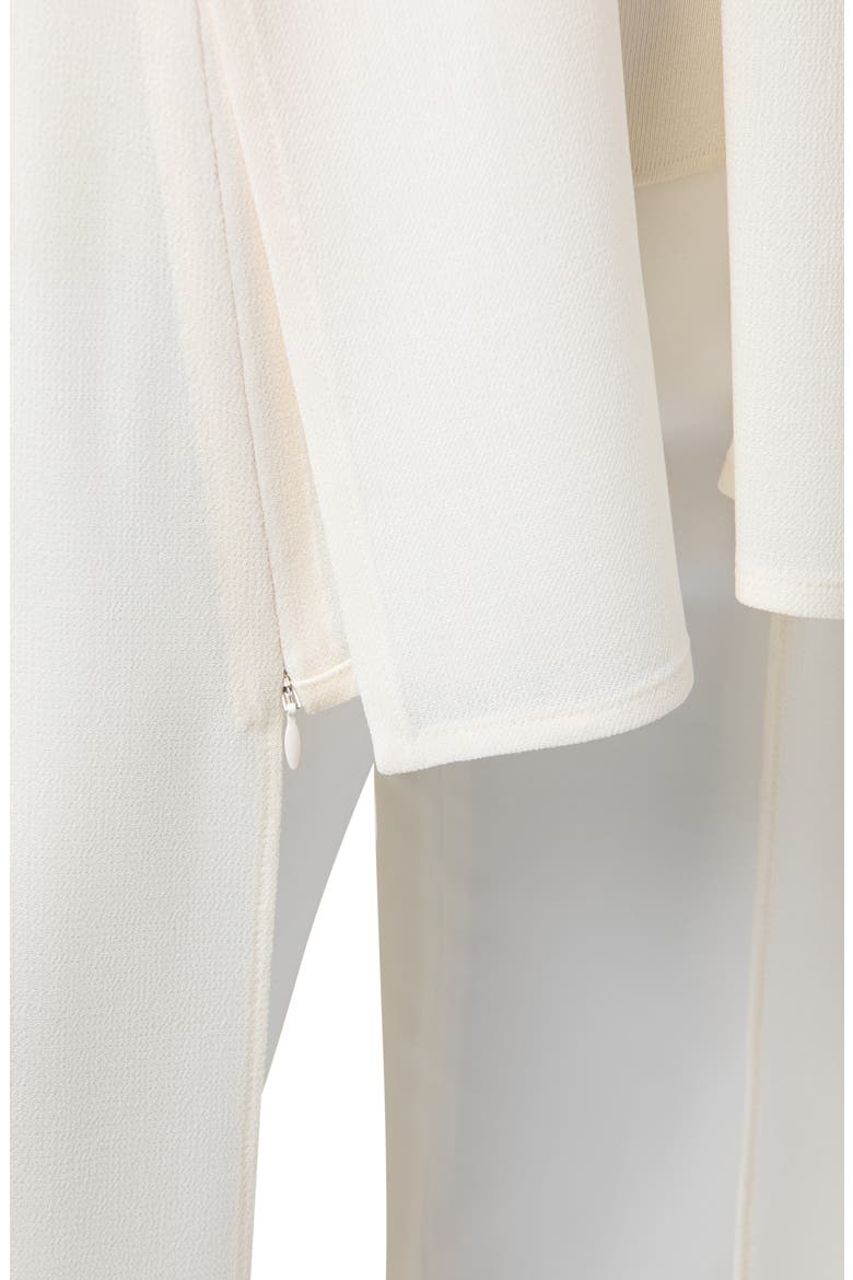 Akirs Short Sleeve Long Wool Crepe Jacket, Alternate, color, ECRU