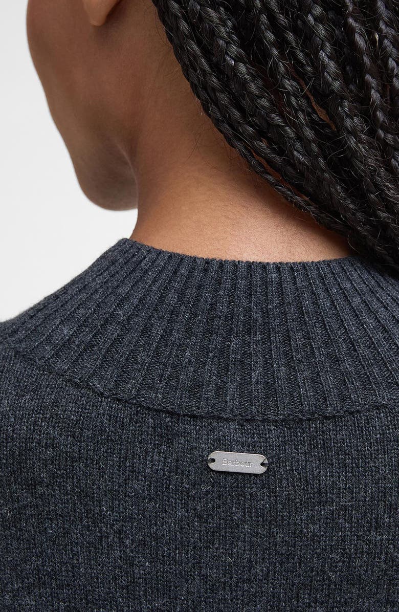 Barbour Serena Oversize Long Sleeve Mock Neck Sweater Dress, Alternate, color, Charcoal