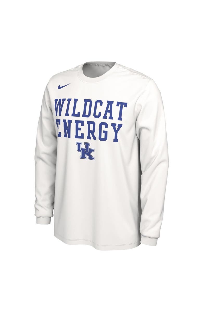 Nike Unisex Nike  White Kentucky Wildcats 2024 On-Court Bench Energy Long Sleeve T-Shirt, Alternate, color, 