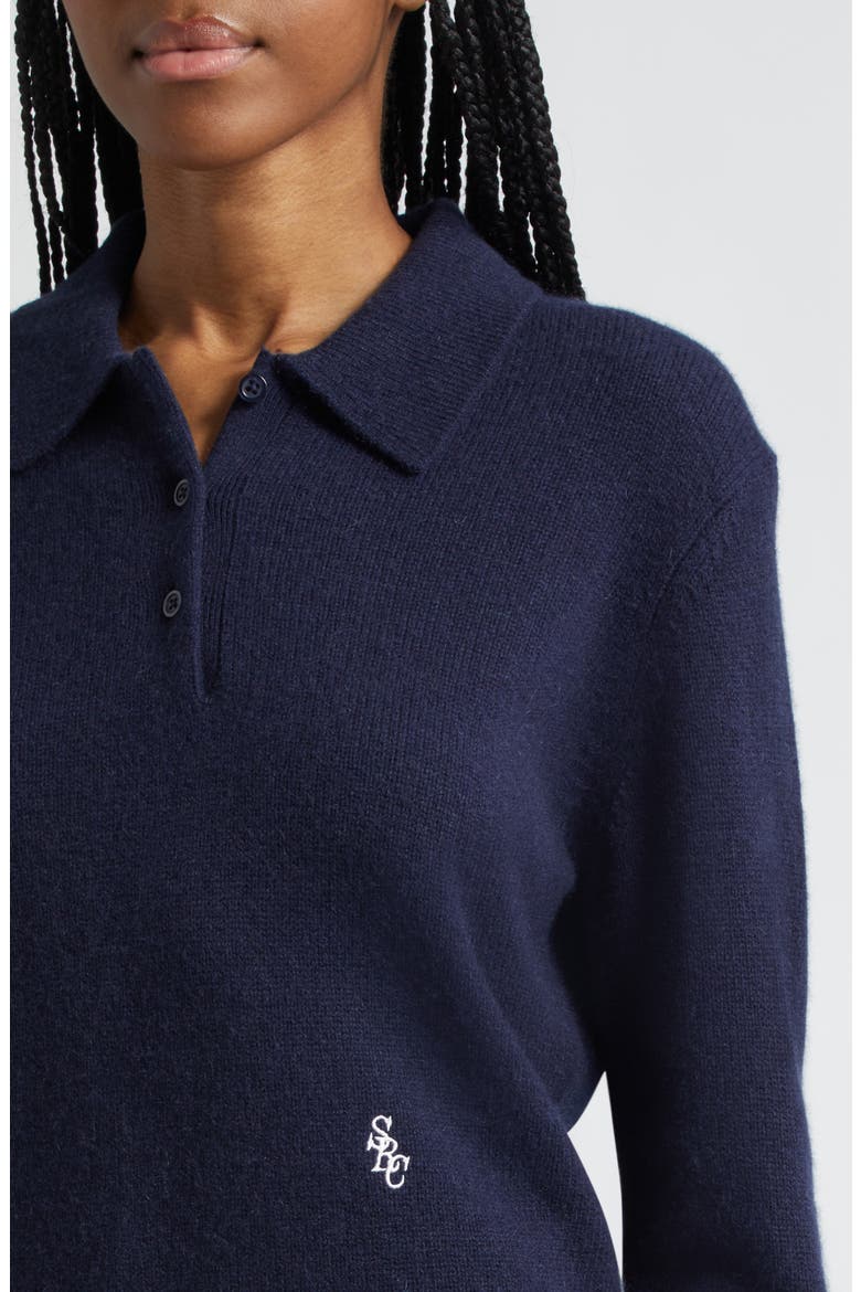 Cashmere & Wool Polo Sweater, Alternate, color, DARK NAVY