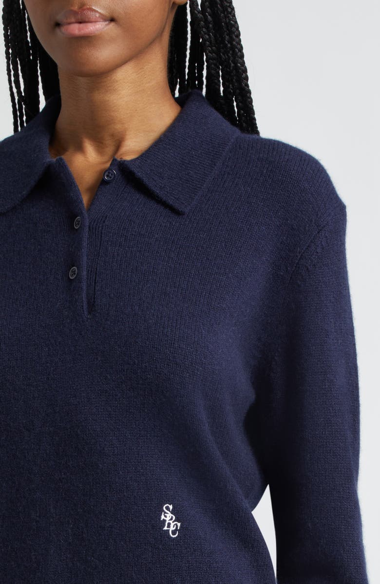 Sporty 
Rich Cashmere 
Wool Polo Sweater, Alternate, color, Dark Navy