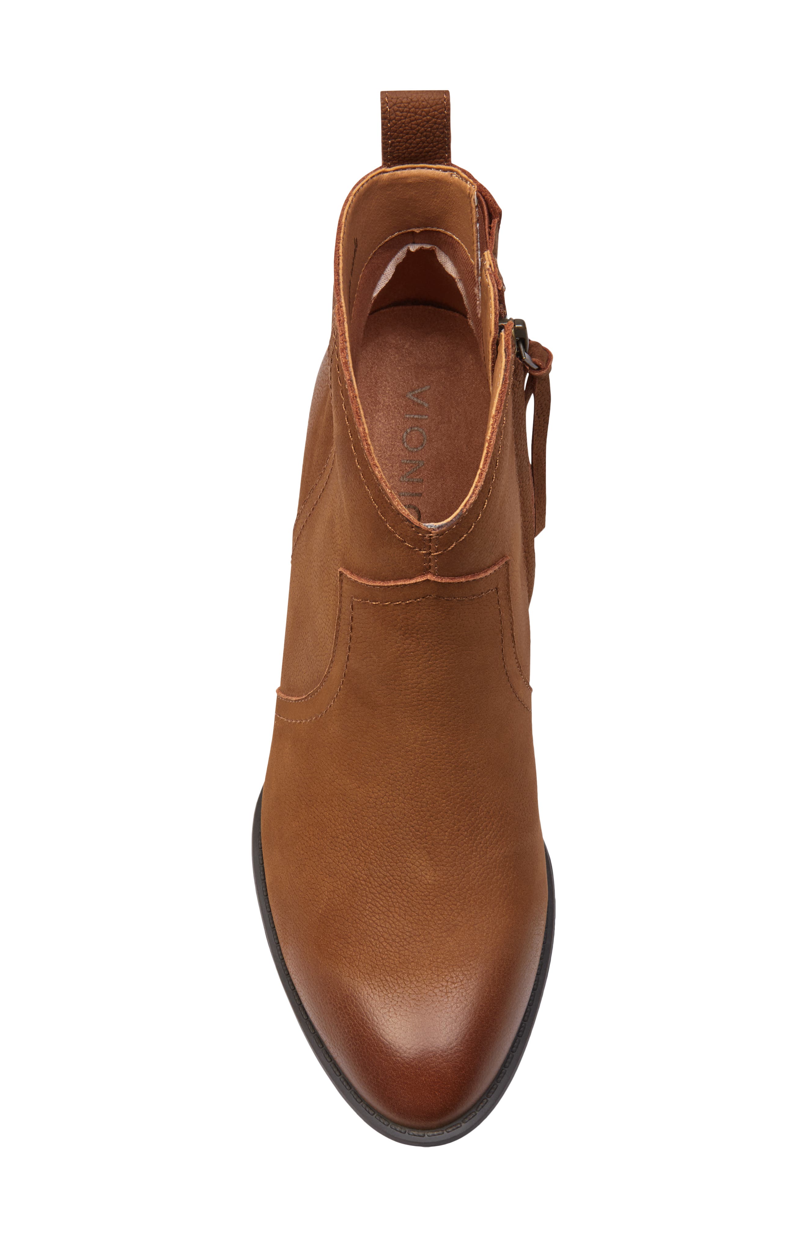 Raina Water Resistant Bootie, Alternate, color, BROWN NUBUCK LEATHER
