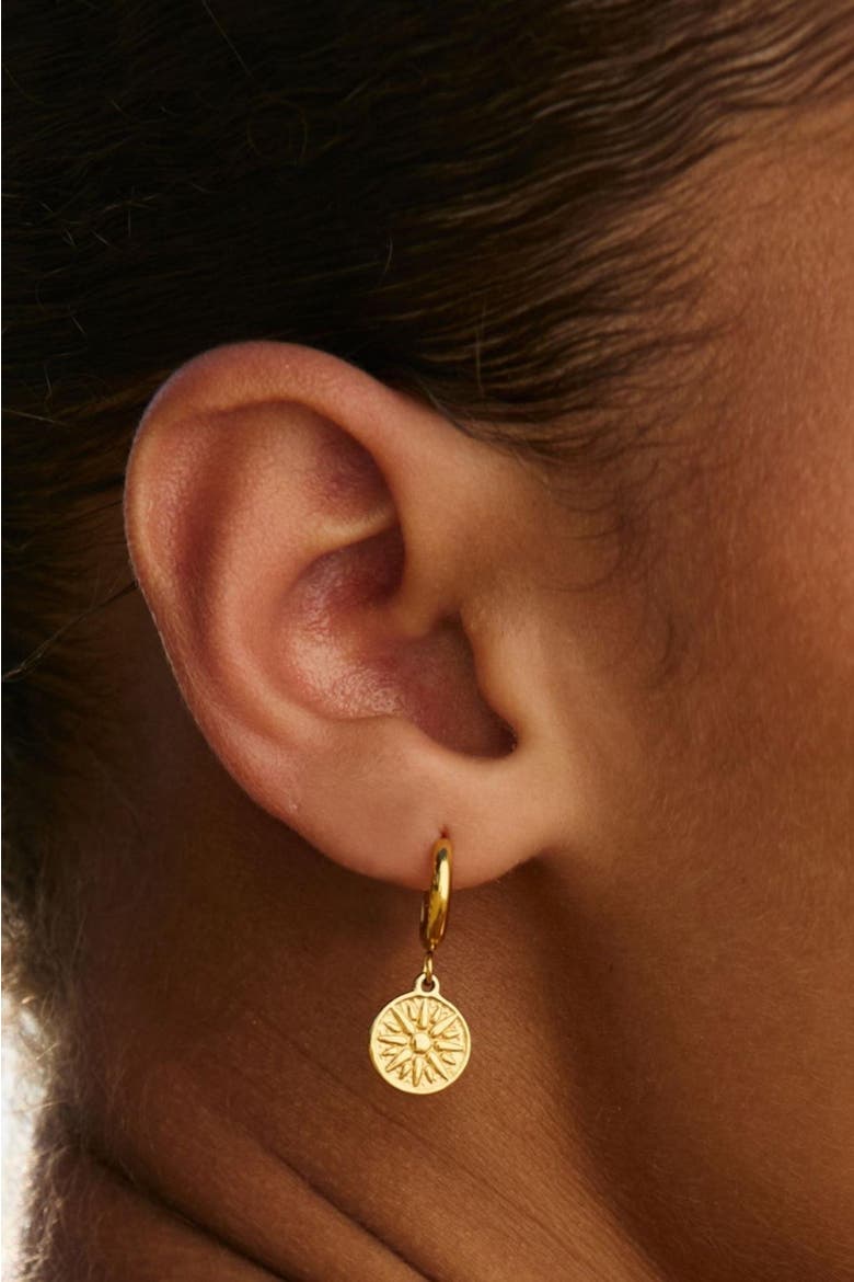 Golden Sun Earrings, Alternate, color, Gold