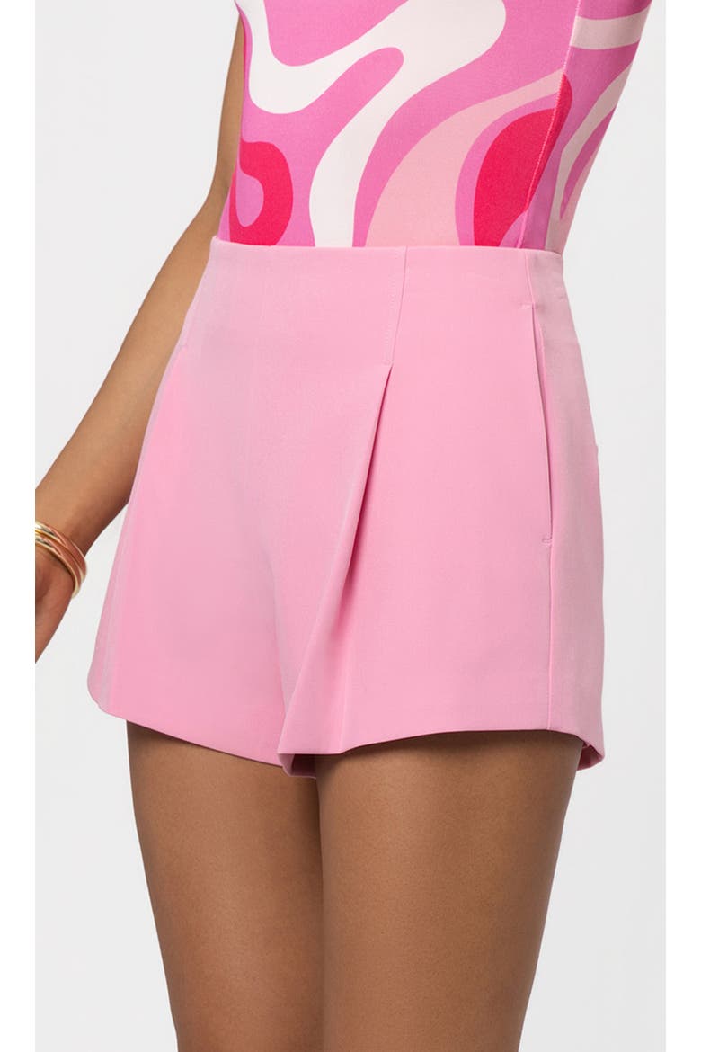 Carmine Crepe Shorts, Alternate, color, Pink Sorbet