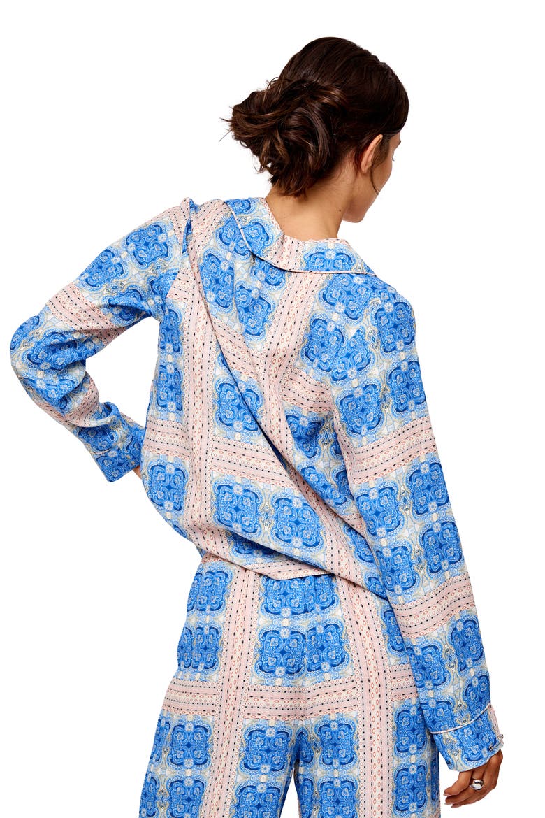 Avery Printed Pajama Top, Alternate, color, BLUE