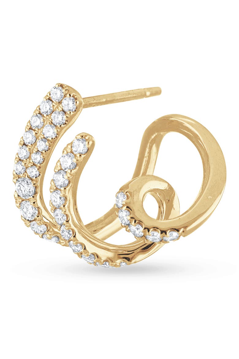 Liora 18k Gold Diamond Wavy Wrap Stud Earrings, Alternate, color, 18K YELLOW GOLD