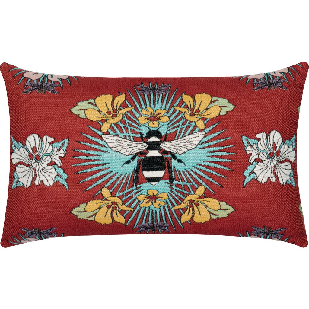 Elaine Smith Tropical Bee Lumbar Sunbrella Pillow
