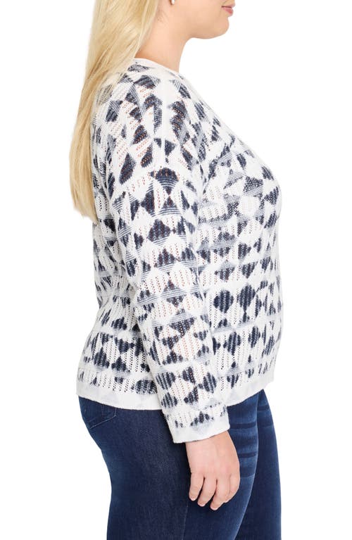 Nic + Zoe Nic+zoe Textured Diamond Sweater In Indigo Multi