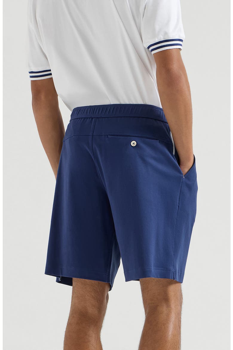 Cotton interlock shorts with logo, Alternate, color, Avio Blue