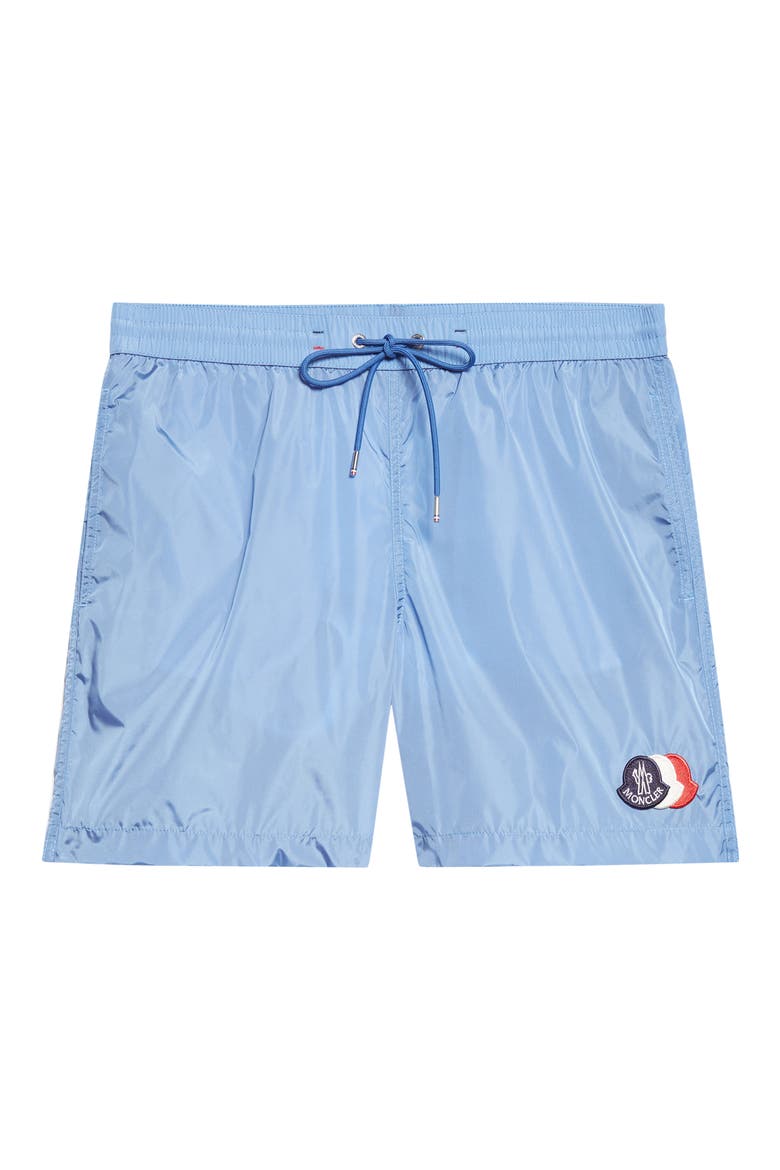 Logo Patch Swim Trunks, Alternate, color, BLUE JASPER