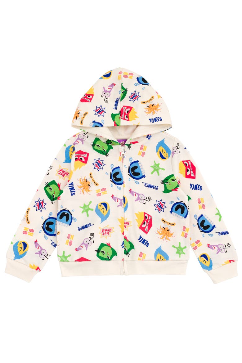 Inside Out Zip-Up 2-Piece Hoodie and Pants Set, Alternate, color, Ivory Inside Out