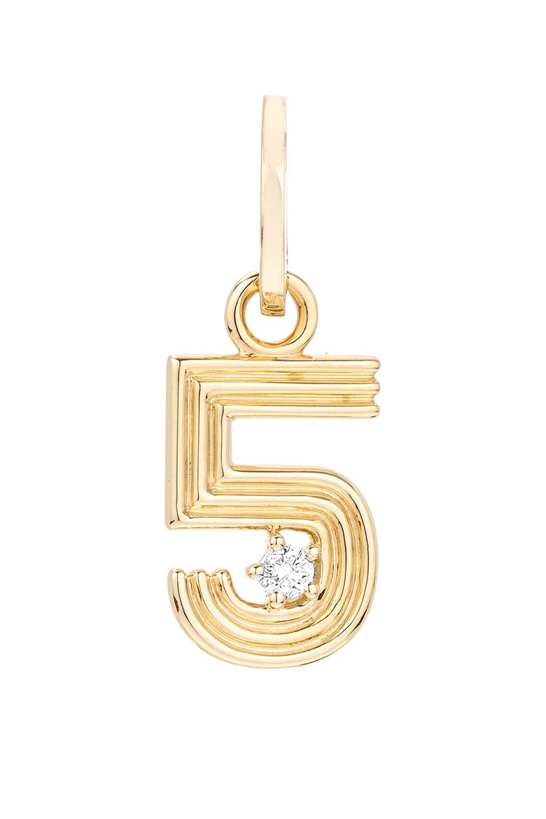 Groovy Number Charm Pendant, Alternate, color, YELLOW GOLD/ DIAMOND-5