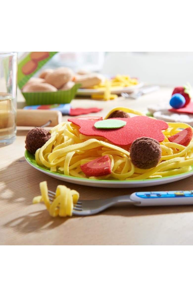 HABA Soft Spaghetti & Meatballs with Plate Play Food Set - Pretend Play Kitchen Toy for Toddlers & Kids for Ages 3 and Up, Alternate, color, Multi