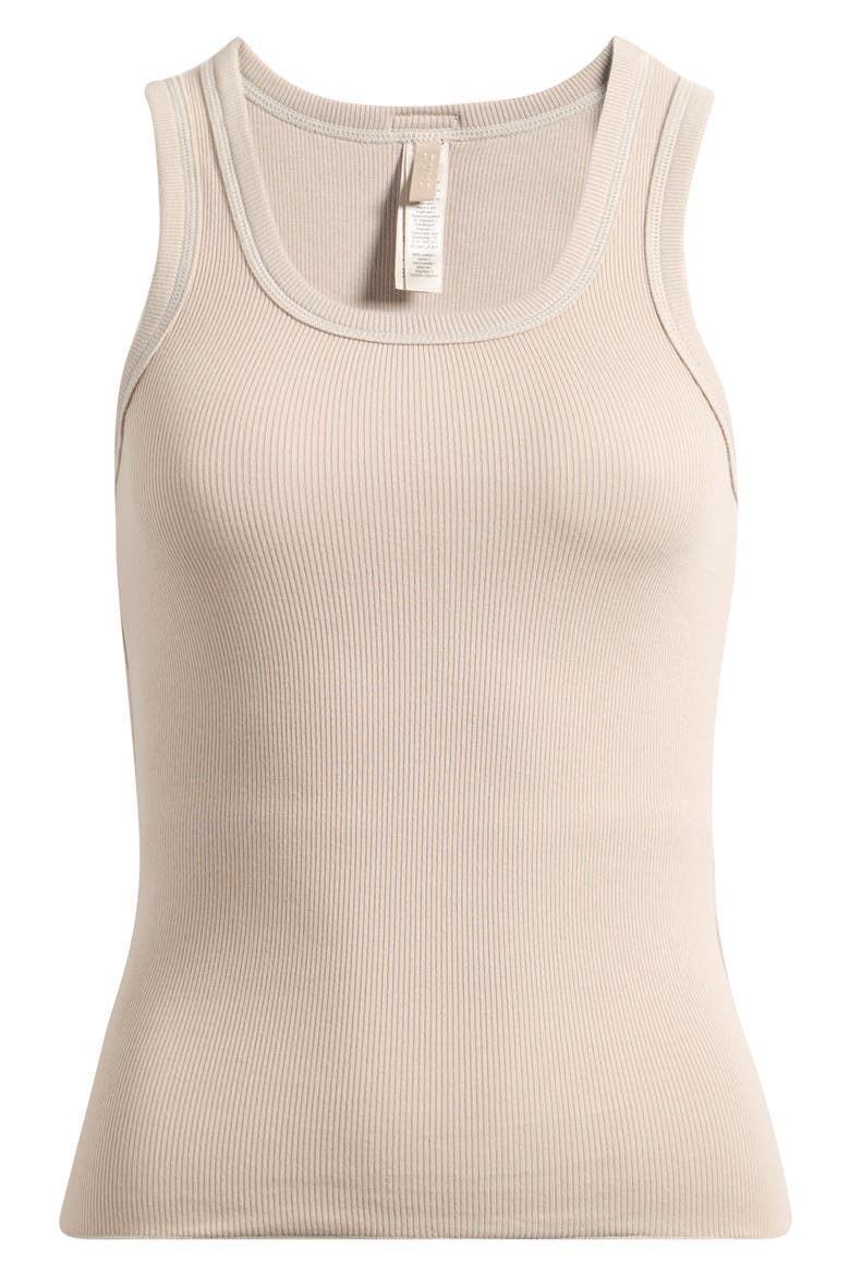Cotton Rib Scoop Neck Tank, Main, color, STONE