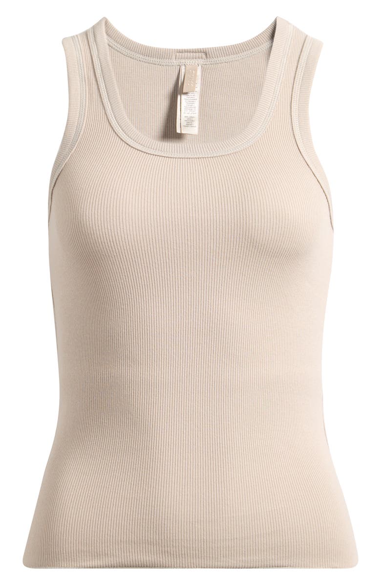 SKIMS Cotton Rib Scoop Neck Tank, Main, color, Stone