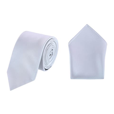 Sutton Solid Color Silk Necktie and Pocket Square Combo