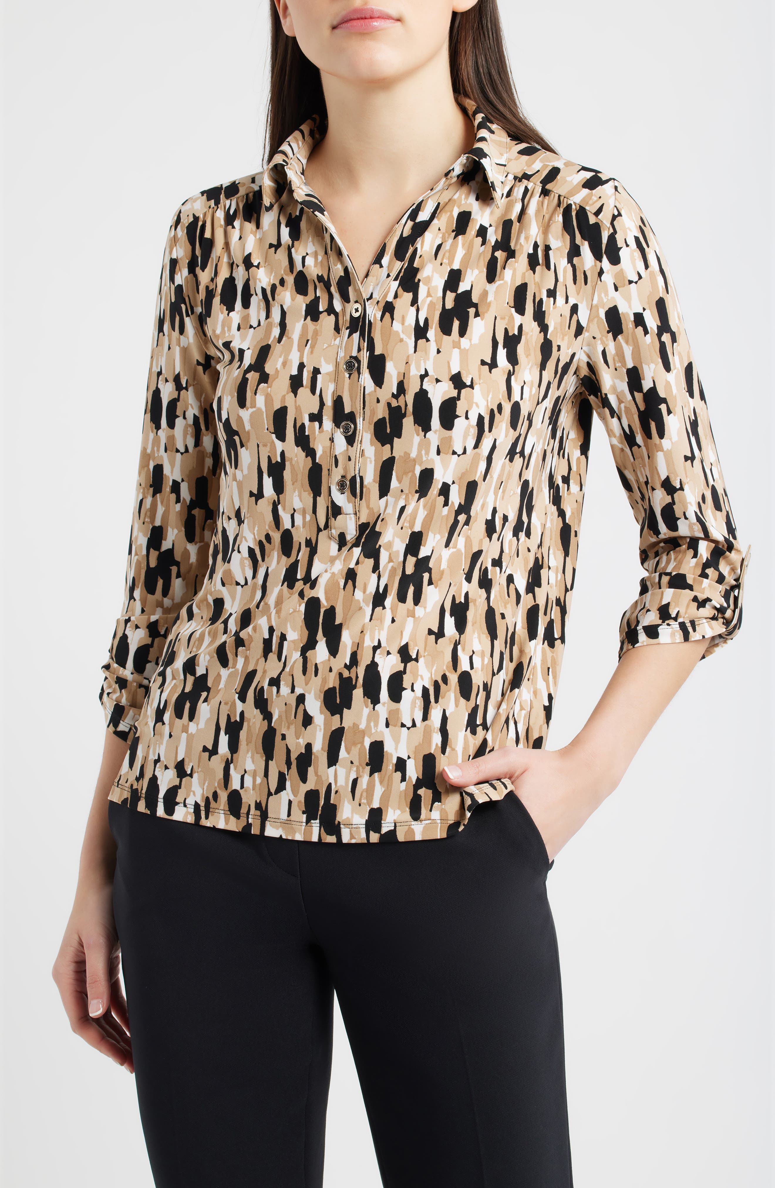 selected ANNE BLACK/ LATTE MULTI