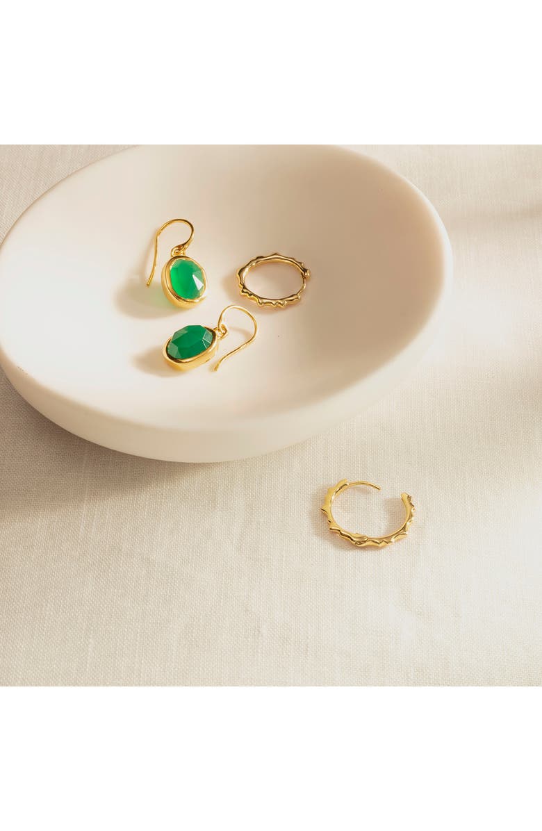 Monica Vinader Siren Bezel Set Drop Earrings, Alternate, color, Gold/ Green Onyx