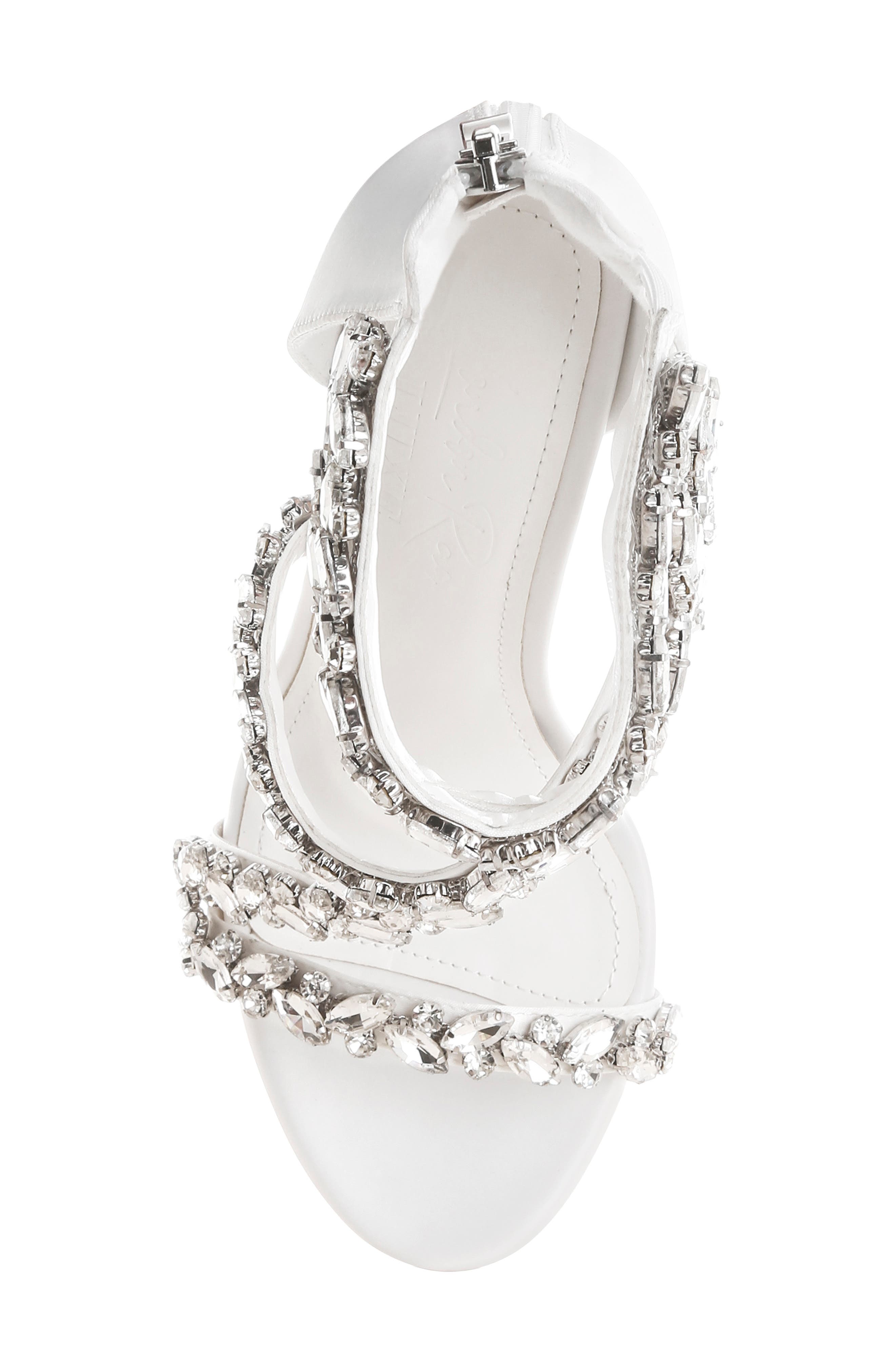 Korna Crystal Embellished Sandal, Alternate, color, WHITE