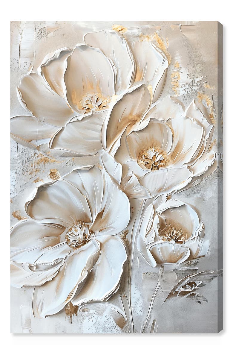 Wynwood Studio Lush Floral Canvas Wall Art, Main, color, White