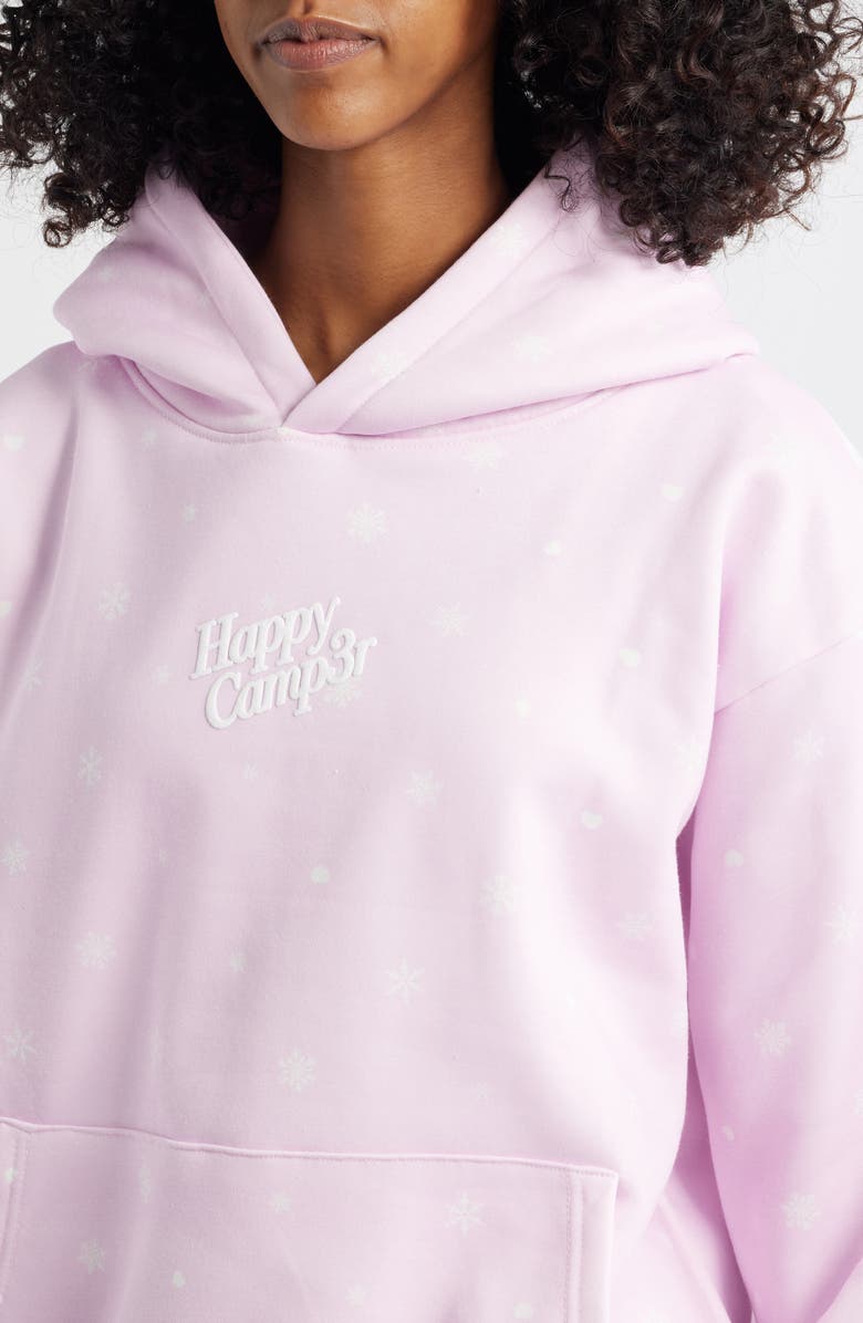 HAPPY CAMP3R Snow Angel Graphic Hoodie, Alternate, color, Light Pink