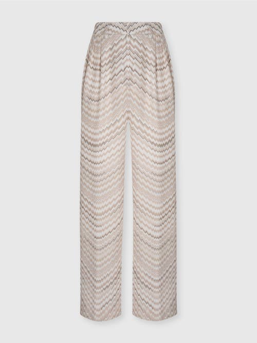 Missoni Mid-rise Tailored Pants With Zigzag Pattern In White