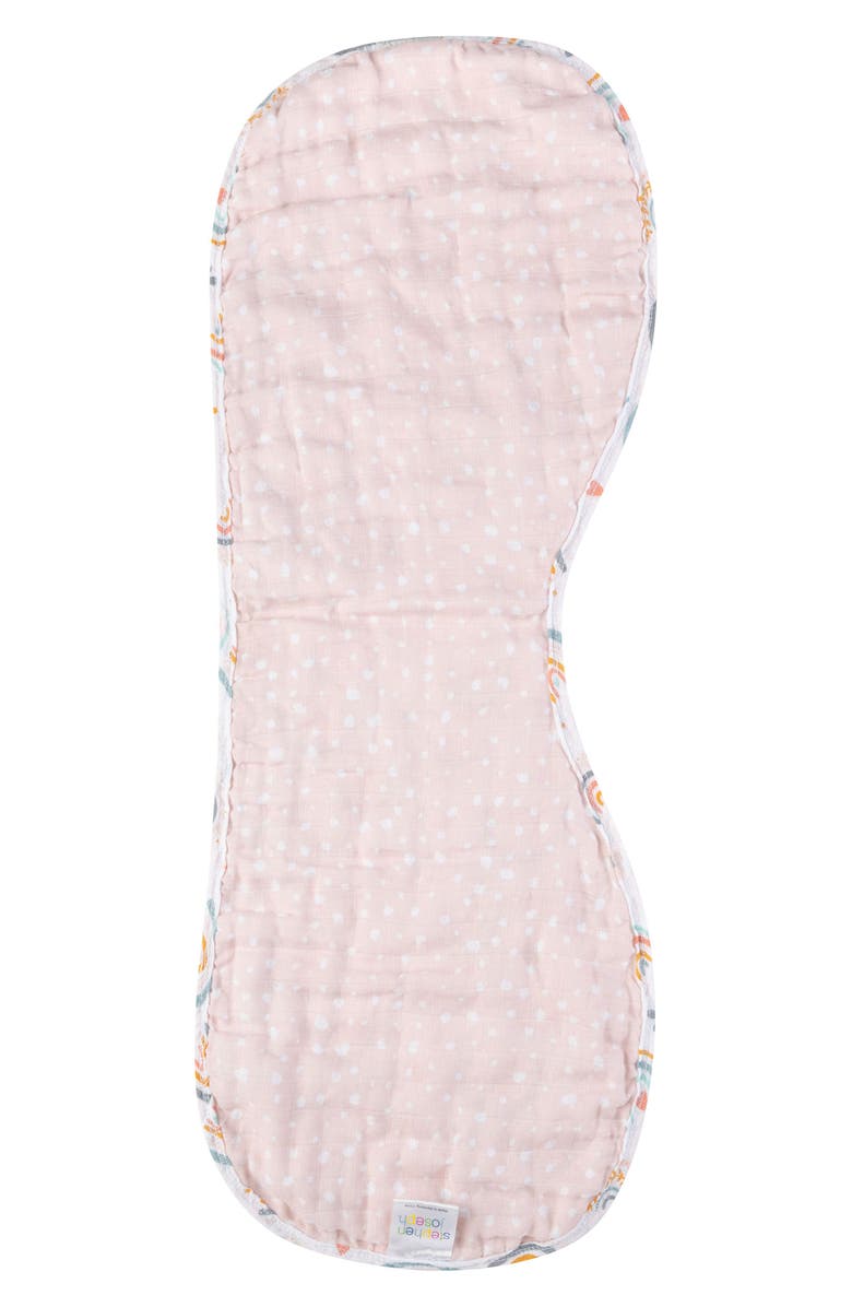Stephen Joseph 2-Pack Reversible Cotton Muslin Burp Cloths, Alternate, color, Rainbow