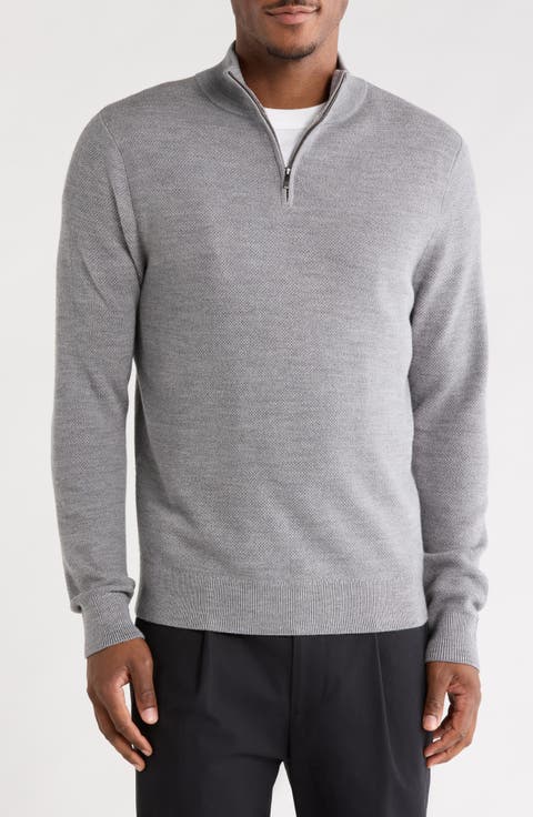 Merino Wool Quarter Zip Pullover