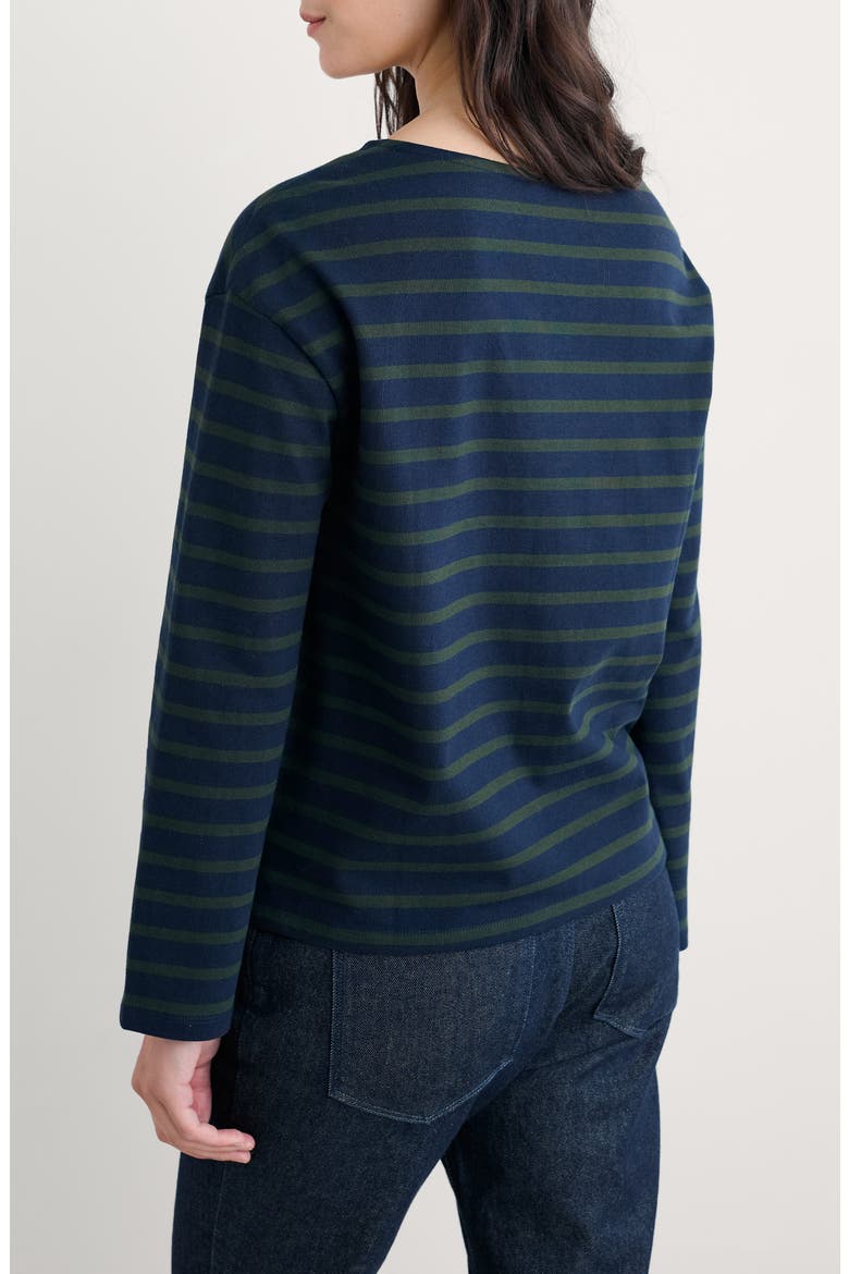 Beach Stripe Organic Cotton Boat Neck Top, Alternate, color, BRETON MARITIME COPPICE