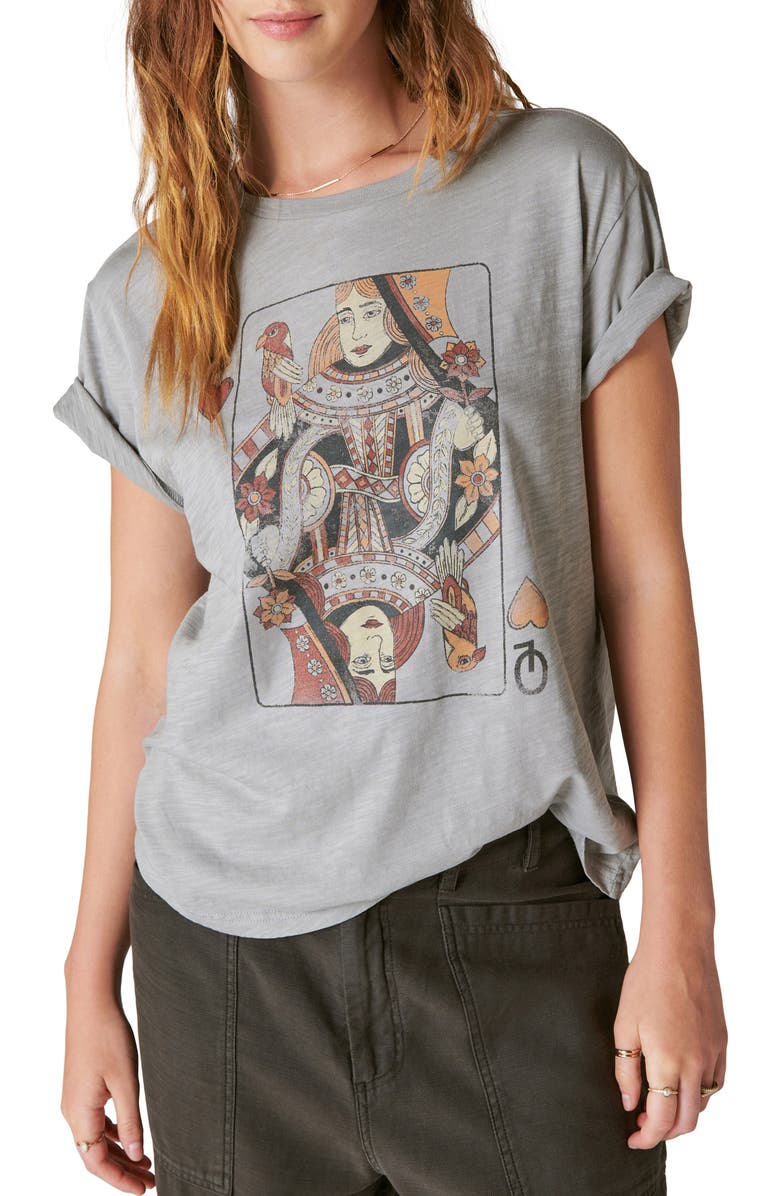 Lucky Brand Queen of Hearts Graphic T-Shirt, Main, color, 