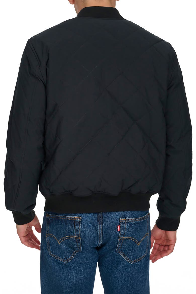 Quilted Bomber Jacket, Alternate, color, BLACK