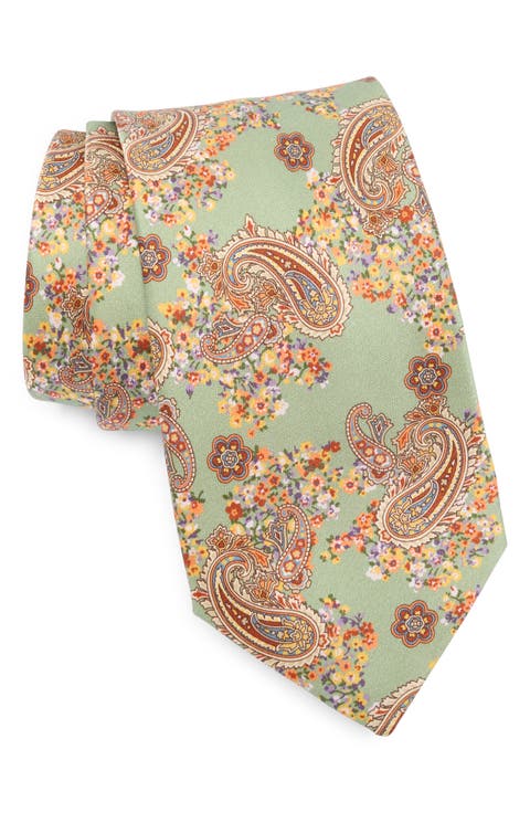 Paisley Floral Silk Tie